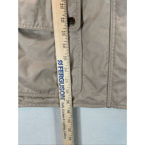 Vtg Barn Coat Women’s XL Tan Canvas Corduroy Collar Plaid Lined Utility Pockets - Picture 10 of 15